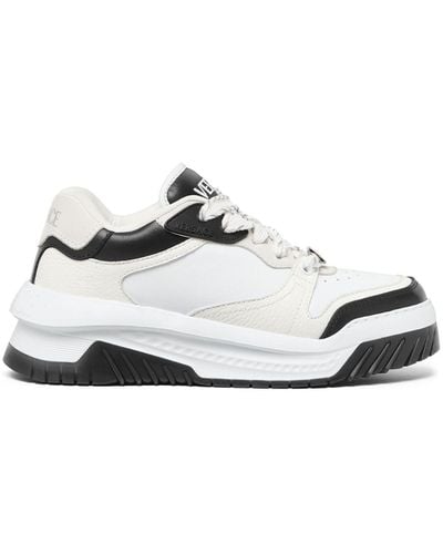 Versace Odissea Leather Trainers - White
