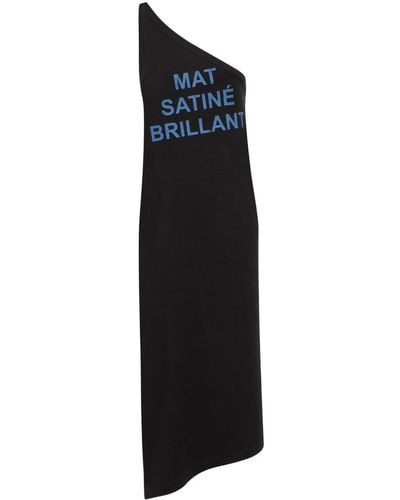 MM6 by Maison Martin Margiela Vestido estilo túnica con eslogan estampado - Azul