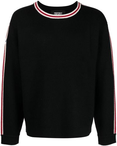 Perfect Moment Striped-edge Merino Sweater - Black