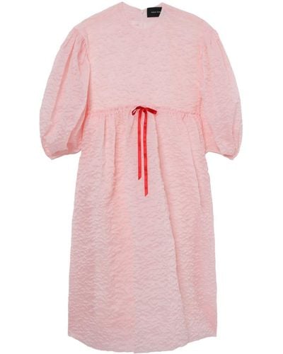 Simone Rocha Puff-sleeve Matelassé Dress - Pink