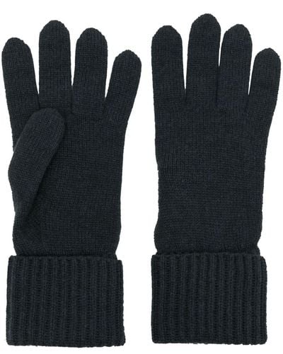 N.Peal Cashmere Ribbed-trim Cashmere Gloves - Black