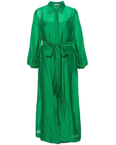 Baruni Lobelia Crinkled Shirtdress - Green