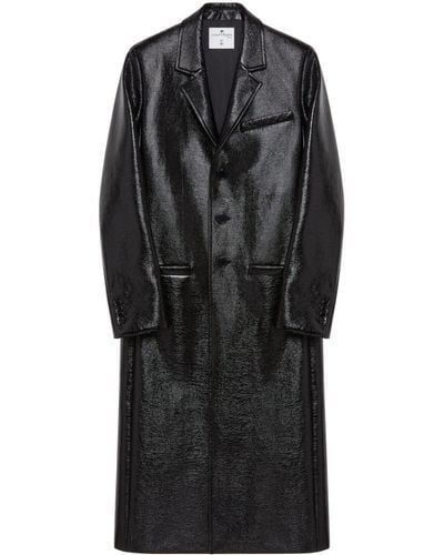 Courreges Single-breasted Zipped Tailored Coat - Black