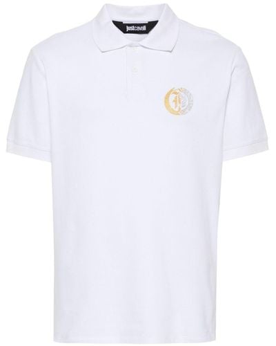 Just Cavalli Poloshirt Met Logoprint - Wit