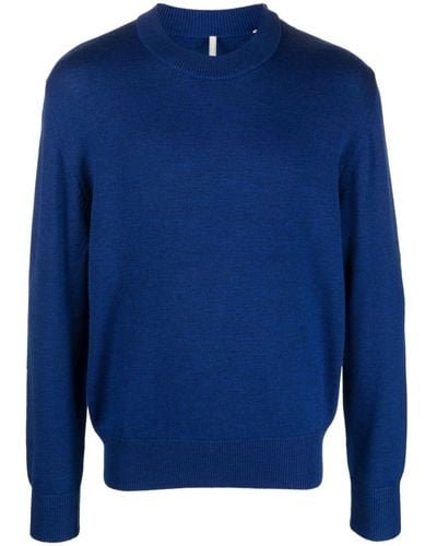sunflower Crew-neck Merino-wool Sweater - Blue