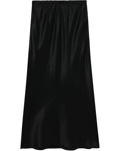 Simone Rocha Elasticated-waist Silk Midi Skirt - Black
