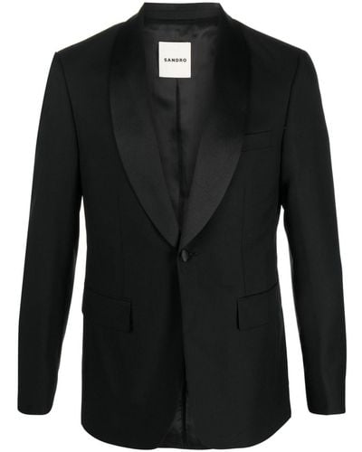 Sandro Shaw-lapel Suit Jacket - Black