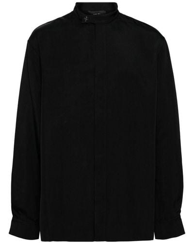 Amiri Band-collar Concealed-fastening Shirt - Black