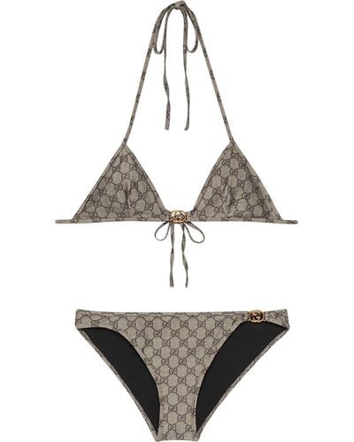Gucci Bikini mit GG-Print - Mettallic