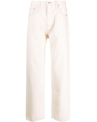 Ma'ry'ya Seam-detail Low-rise Cotton Wide-leg Jeans - White