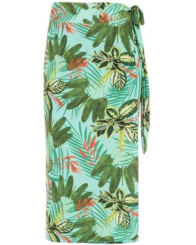 Lygia & Nanny Orixá Tropical Print Pareo - Green