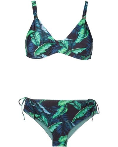 Lygia & Nanny Marcela Leaf-print Bikini - Green