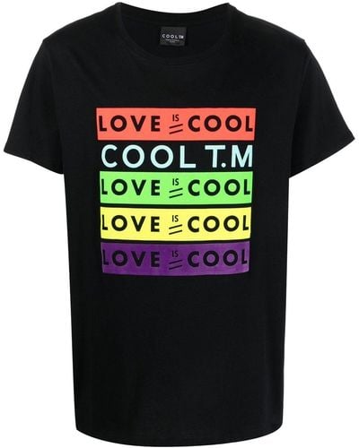 COOL T.M T-Shirt mit Slogan-Print - Schwarz