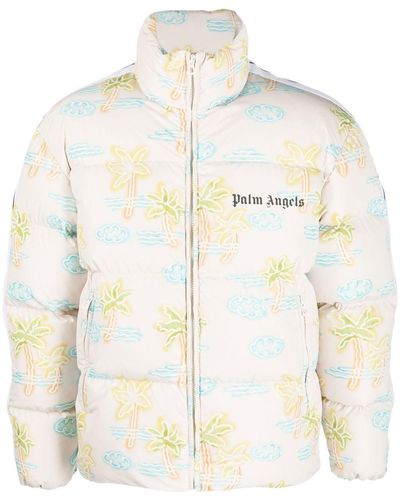 Palm Angels Graphic-print Padded Jacket - White