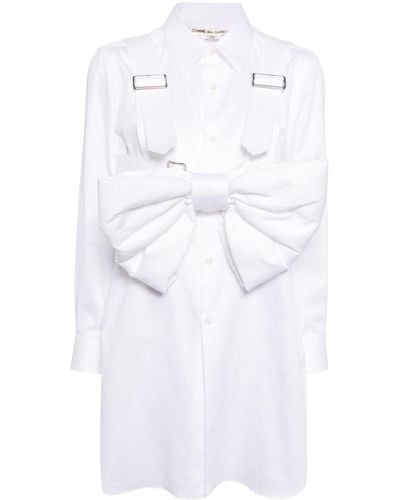 Comme des Garçons Detachable-bow cotton shirt - Bianco