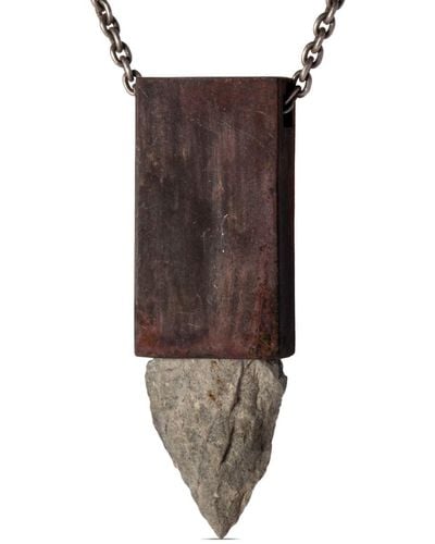 Parts Of 4 Arrowhead Amulet Necklace - Brown