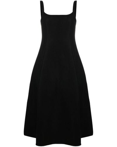 Khaite Off-shoulder A-line Midi Dress - Black