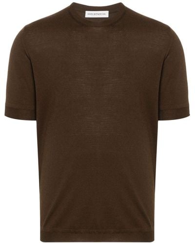 GOES BOTANICAL Knitted Merino T-shirt - Brown