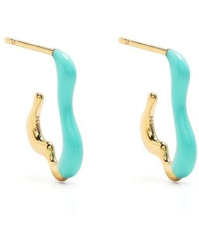 Missoma Small Squiggle Two-tone Earrings - Blue