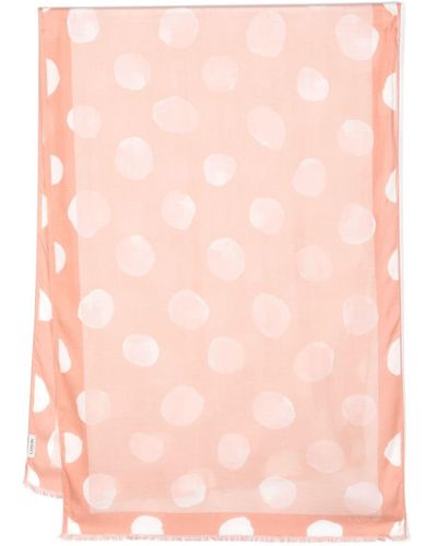 Lanvin Polka Dot-print Fine-knit Scarf - Pink