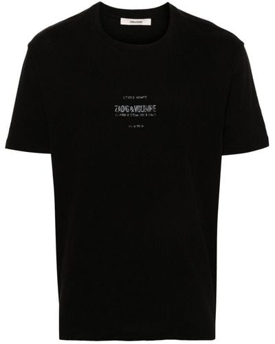 Zadig & Voltaire Jetty T-shirt Van Katoenblend - Zwart