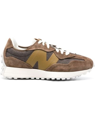 New Balance 327 Panelled Trainers - Brown