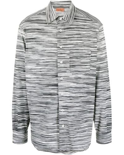 Missoni Abstract-print Cotton Shirt - Grey