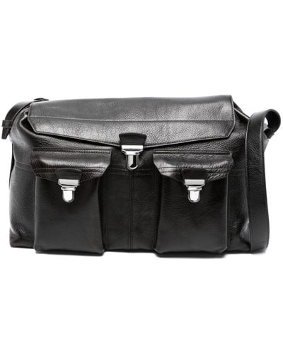 Lemaire Gear Pebbled Holdall Bag - Black
