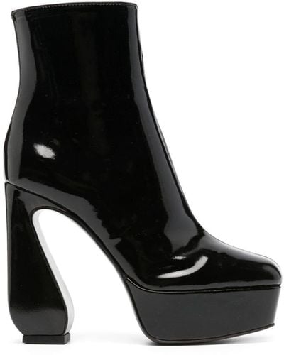 SI ROSSI 140mm Patent-finish Leather Boots - Black