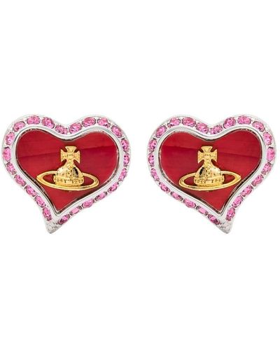 Vivienne Westwood Petra Heart-shape Earrings - Red