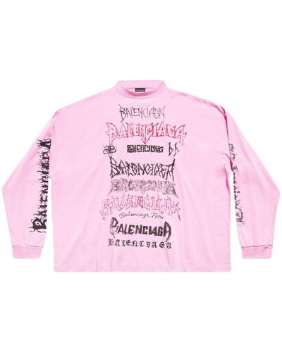 Balenciaga Diy Metal T-shirt Met Print - Roze