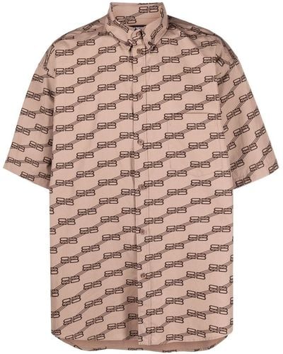 Balenciaga Bb Monogram Shirt - Brown