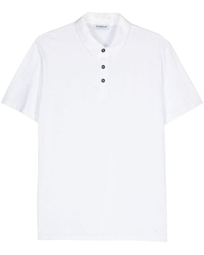 Dondup Slub-texture Cotton Polo Shirt - White