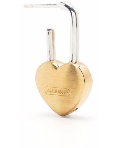 Ambush Heart Padlock Earring - Metallic