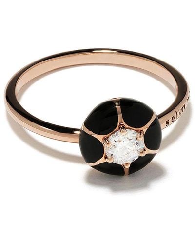 Selim Mouzannar 18kt Rose Gold Diamond Petal Ring - Metallic