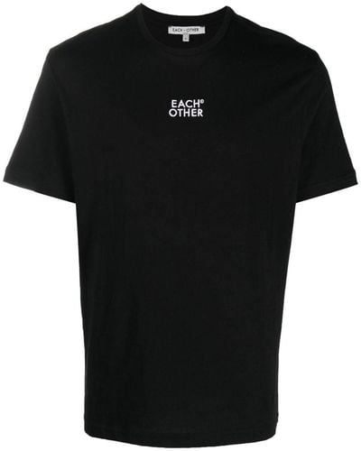 Each x Other T-shirt en coton à logo brodé - Noir