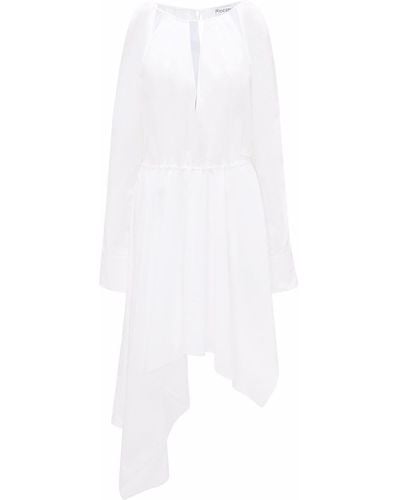 JW Anderson Cold-shoulder Asymmetric Midi Dress - White