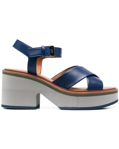 Robert Clergerie Charline Leather Sandals - Blue