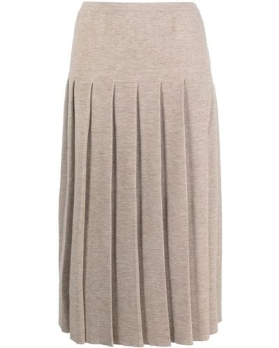 Lauren Manoogian Knit Pleated Skirt - Natural