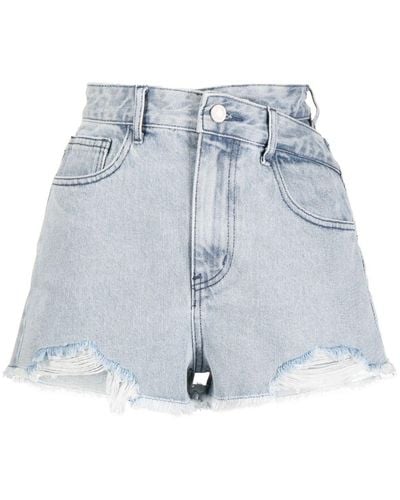b+ab distressed-effect panelled shorts - Grey