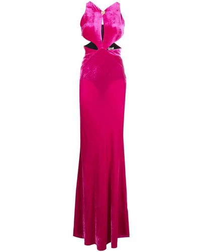 Roberto Cavalli ベルベット カットアウト ドレス - ピンク