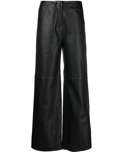 Totême Tirago Straight-leg Leather Pants - Black