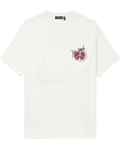FIVE CM Pomegranate-print Cotton T-shirt - White