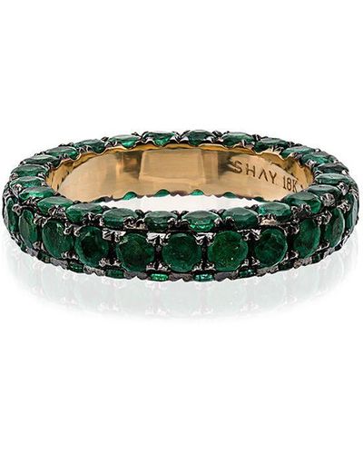 SHAY Green And Yellow Gold 3 Side Emerald Ring