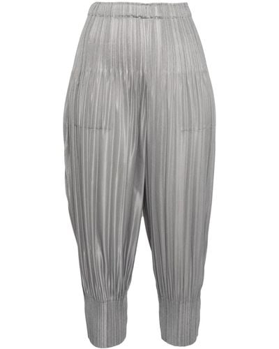 Pleats Please Issey Miyake Women Fluffy Basics Pants - Grey