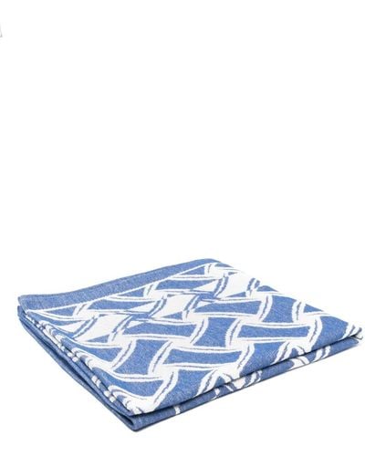 Drumohr Patterned-jacquard Beach Towel - Blue