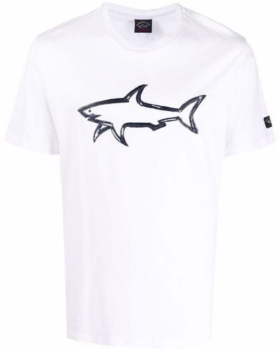 Paul & Shark Logo-Print Cotton T-Shirt - White
