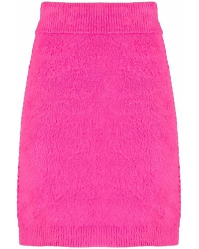 Helmut Lang Textured Knit Pencil Skirt - Pink