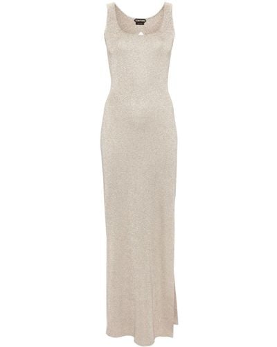 Tom Ford Open-back Knitted Maxi Dress - White