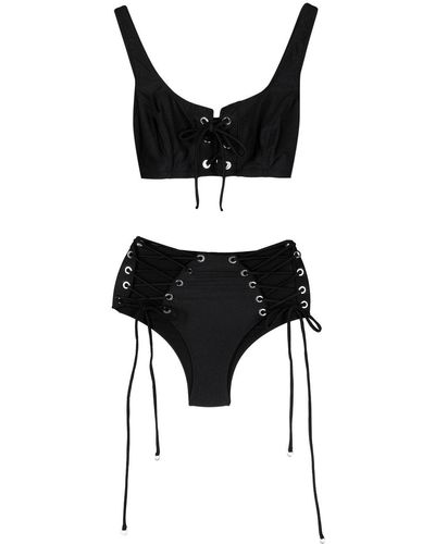 Noire Swimwear Bikini con tirantes - Negro